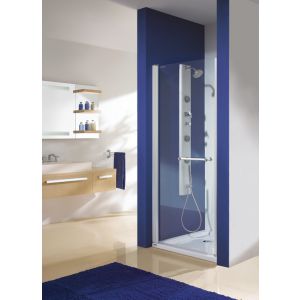 Wersja kabiny prysznicowej w kolorze srebrnym matowym z wypełnieniem W0