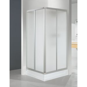 Wersja kabiny prysznicowej w kolorze srebrnym matowym z wypełnieniem Cora