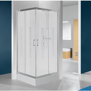 Wersja kabiny prysznicowej w kolorze srebrnym błyszczącym z sitodrukiem W14