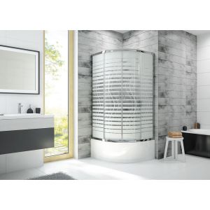 Wersja kabiny prysznicowej w kolorze srebrnym błyszczącym
