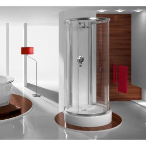 Wersja kabiny prysznicowej w kolorze srebrnym błyszczącym z wypełnieniem W0