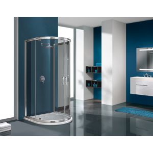 Wersja kabiny prysznicowej w kolorze srebrnym błyszczącym z wypełnieniem GY Grey