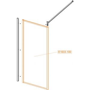 Fixed straight element - safety glass sheet