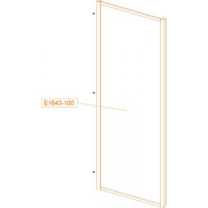 Fixed straight element - safety glass sheet