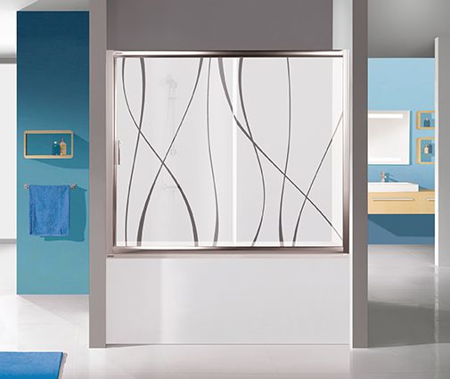 Wersja kabiny prysznicowej w kolorze srebrnym błyszczącym z sitodrukiem W15