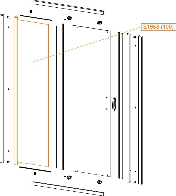 Spare part - Fixed straight element - safety glass sheet