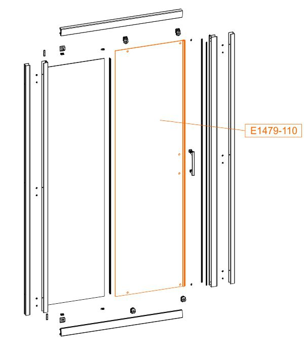 Spare part - Moveable straight element - safety glass sheet