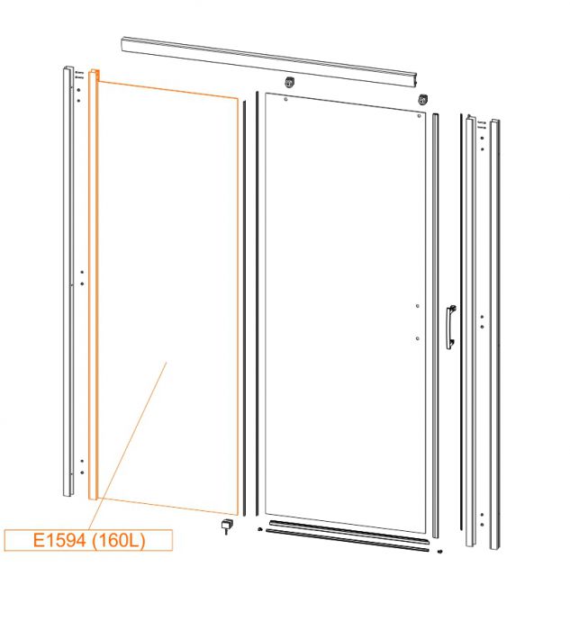 Spare part - Staigtht L fix element - safety glass sheet