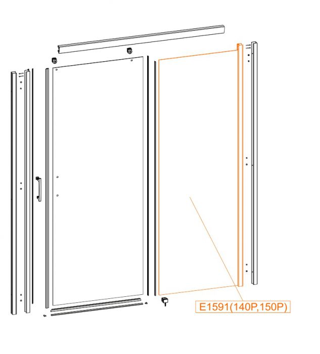 Spare part - Staigtht P fix element - safety glass sheet