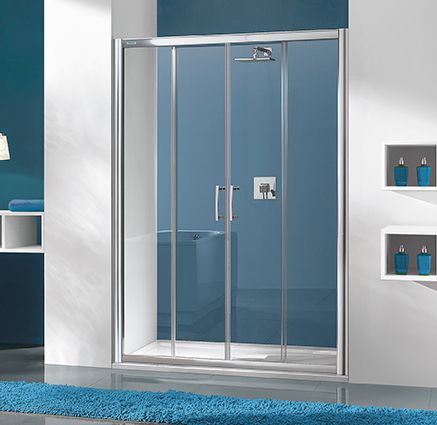 Wersja kabiny prysznicowej w kolorze srebrnym matowym z wypełnieniem W0