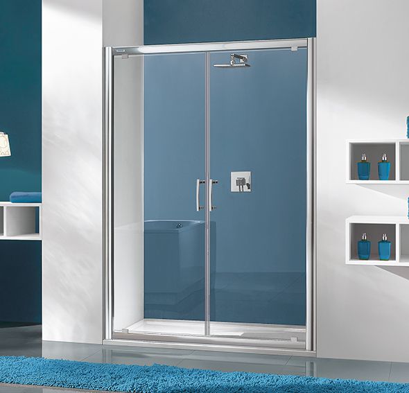Shower enclosure - version: silver mat and W0 transparent glass pattern