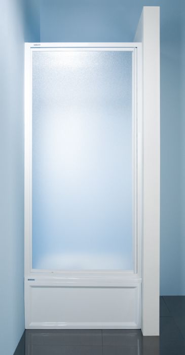Shower door - version: white profile colour and polistyrene pattern