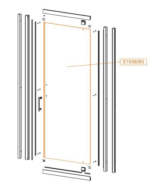 Spare part - Moveable straight element - safety glass sheet