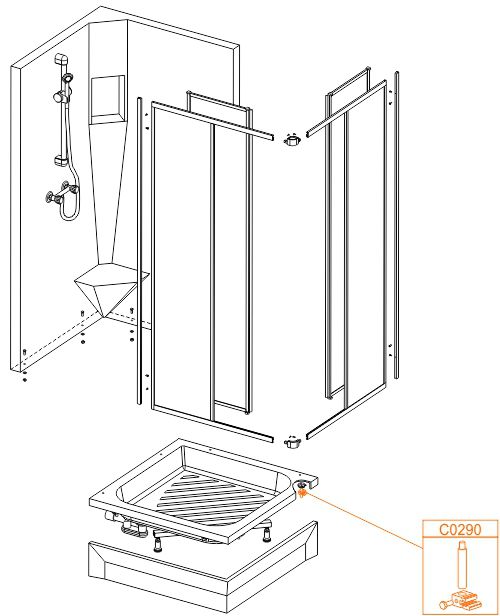Spare part - Shower tray apron assembly set