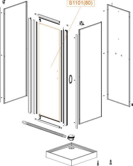 Spare part - Door glass - safety glass sheet