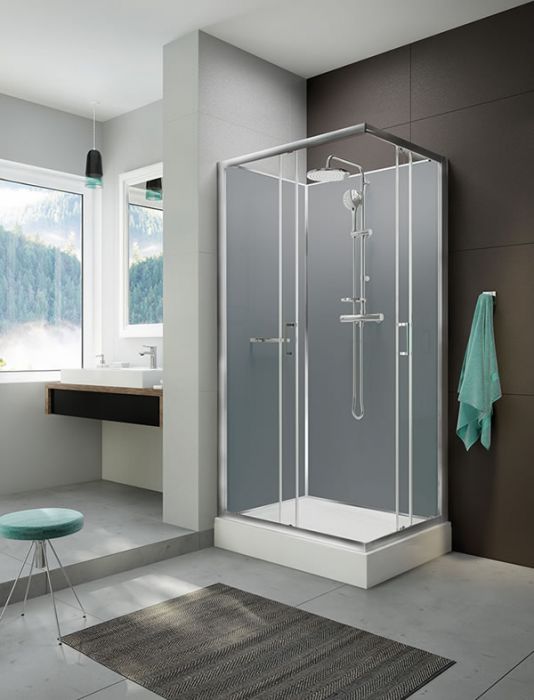 Complete four-wall shower enclosure - kpl-KCKN/CLIIa