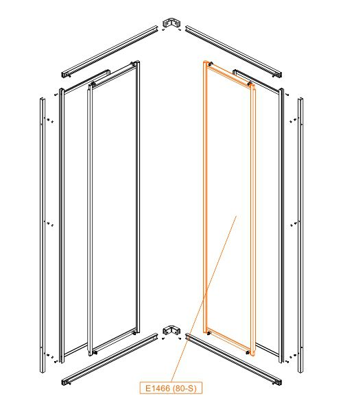 Spare part - Moveable element simple-left- safety glass sheet