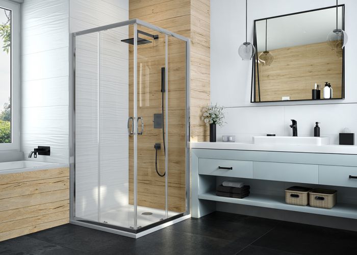 Square and rectangular corner shower enclosure - 1/2 KN/BASIC