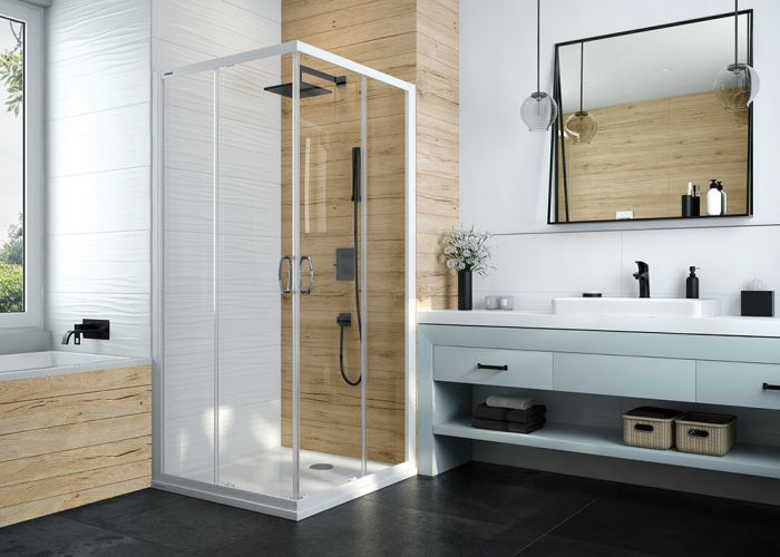 Square and rectangular corner shower enclosure - 1/2 KN/BASIC
