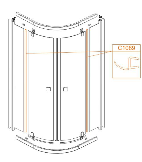 Spare part - Frame and fixed pane vertical seal