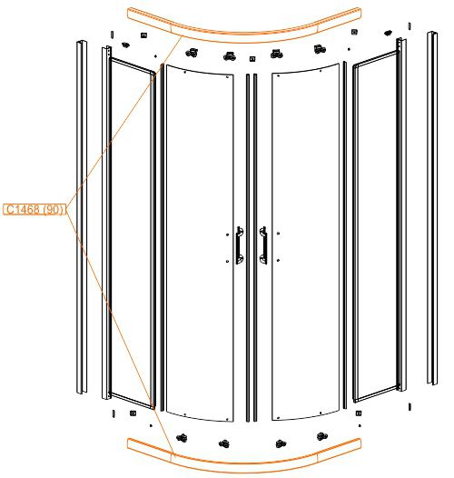 Spare part - Bent horizontal profile