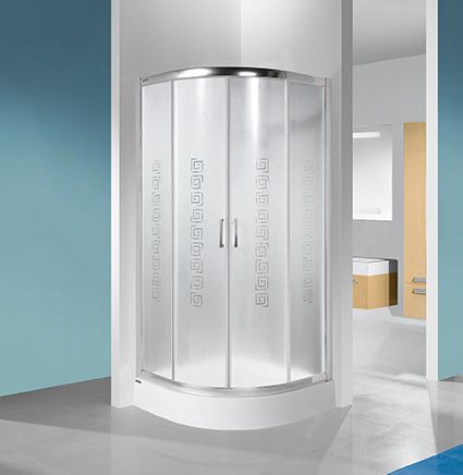 Wersja kabiny prysznicowej w kolorze srebrnym błyszczącym z sitodrukiem W14