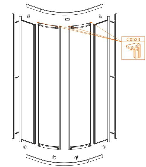 Spare part - Door vertical profiles rear plug