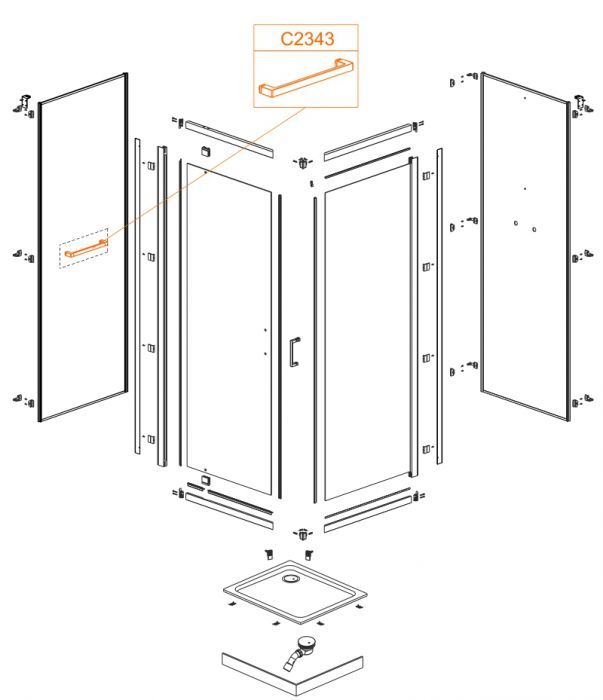 Spare part - Monolit shower enclosure handle
