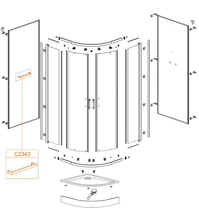 Spare part - Monolit shower enclosure handle