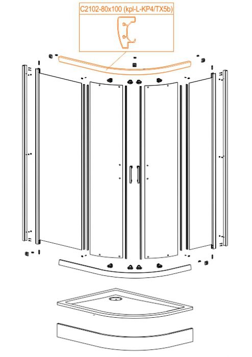 Spare part - Bent horizontal profile