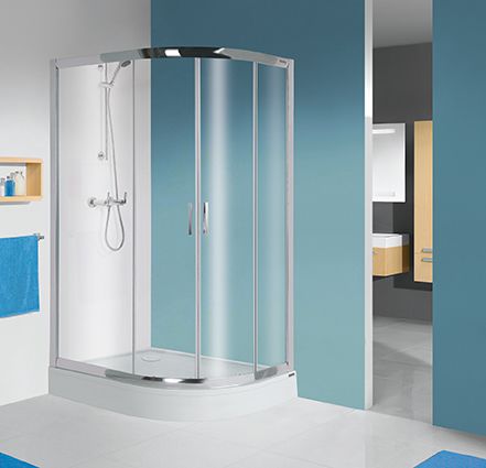 Assymetrical corner shower enclosure - kpl-L(P)-KP4/TX5b