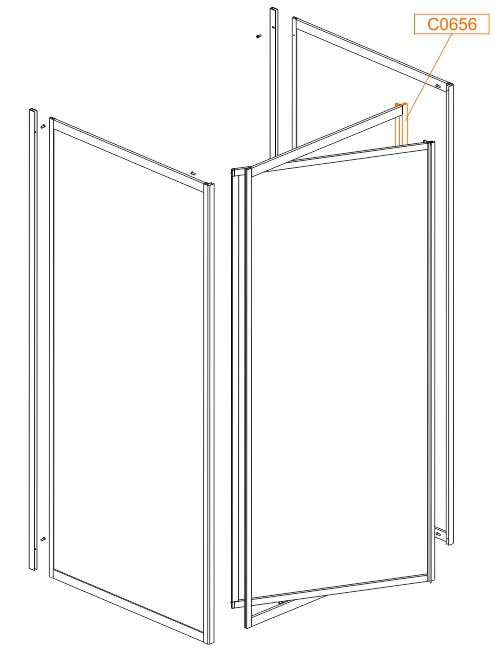 Spare part - Frame vertical profile-zamyk wys. 1850mm