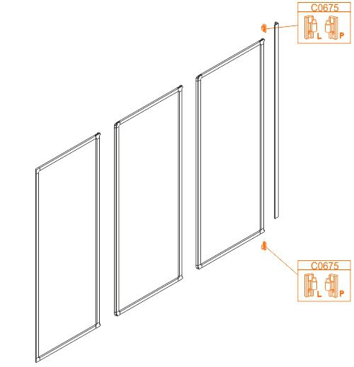 Spare part - Wall hinge-komplet (L) i (P)