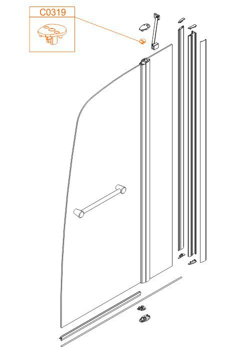 Spare part - hinge connector upper (L), upper (R)