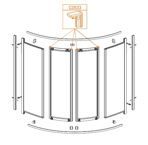 Spare part - Door vertical profiles rear plug