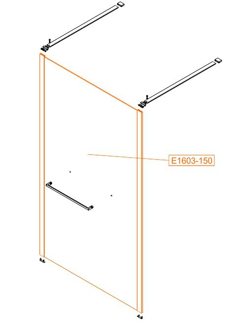 Spare part - Fixed straight element - safety glass sheet