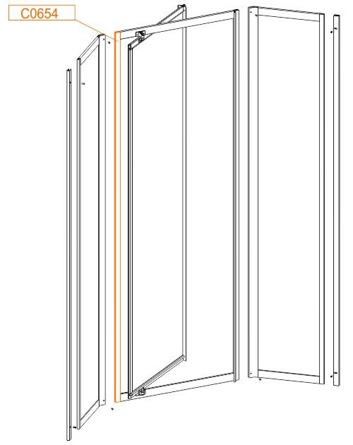 Spare part - Frame vertical profile wys. 1850mm