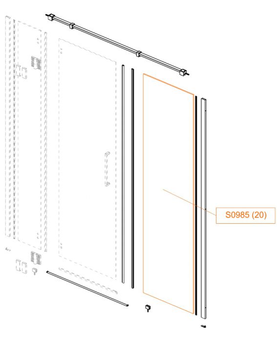 Spare part - Fixed wall - safety glass sheet