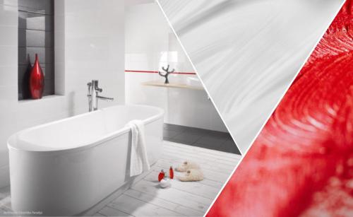 White and red bathroom – inspirations and arrangements