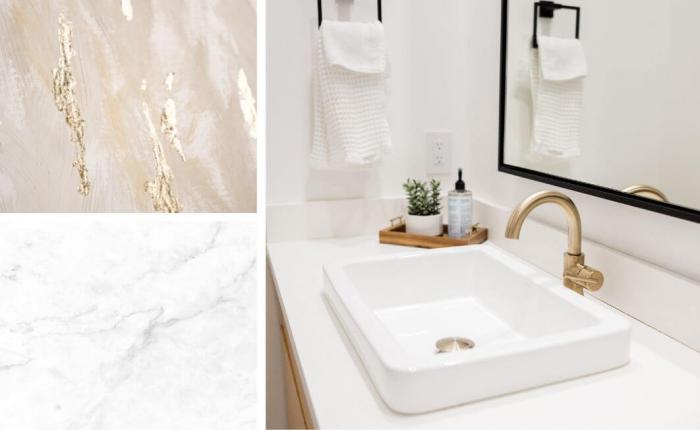 Biało - złota łazienka - inspiracje i aranżacje