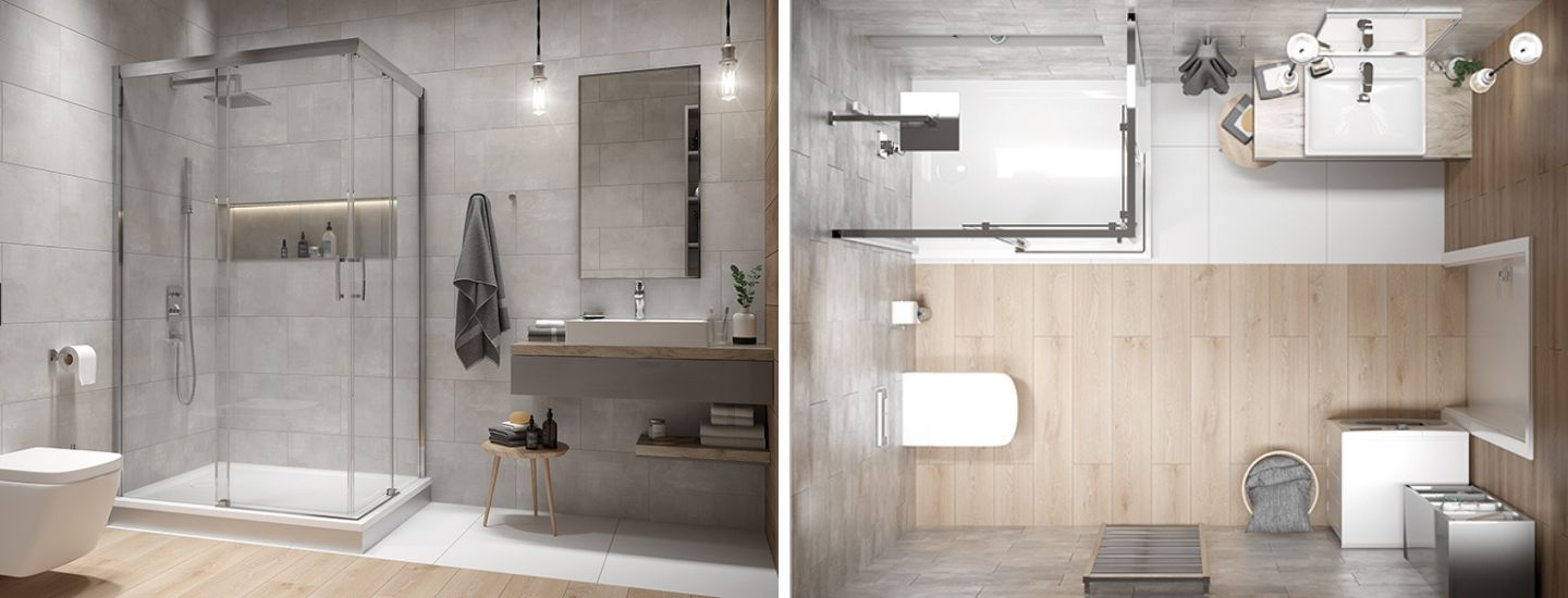 Kabina prostokątna Freezone to doskonały pomysł na strefę prysznicową łazienki w bloku