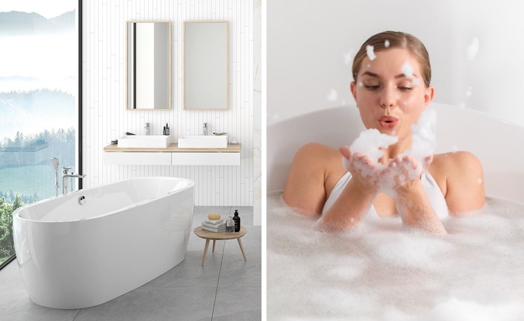 Wanna owalna serii Luxo idealnym miejscem kąpielowym