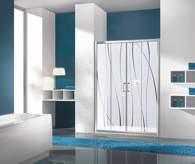 Modern white and blue bathroom with TX5b
