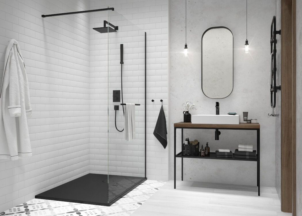 Łazienka w stylu nowojorskim z kabiną prysznicową Free Line II