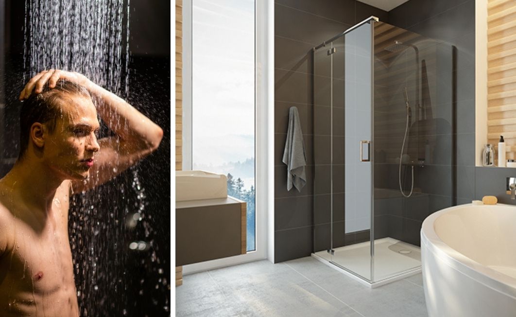 Showering - shower enclosure in the bathroom